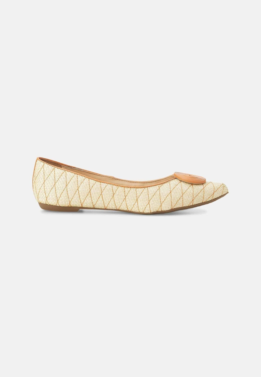 Coroba Ballerinas Beige – Raffia Pointed - Toe Flats - Norvear.comshoesNorvear.com