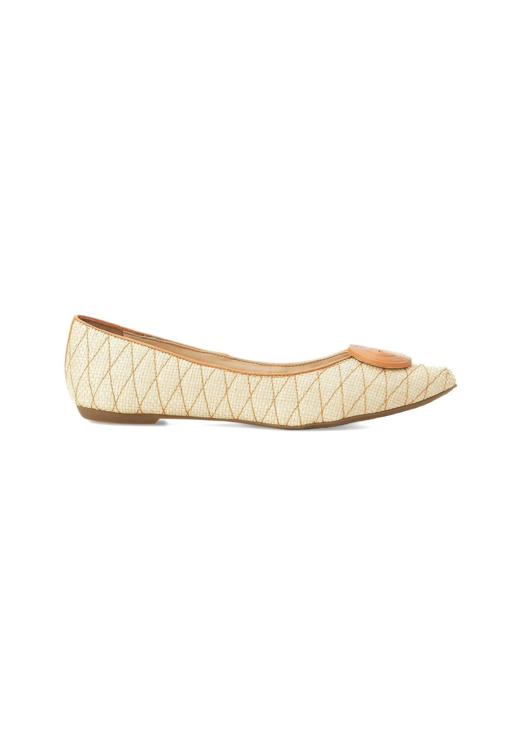 Coroba Ballerinas Beige – Raffia Pointed - Toe Flats - Norvear.comshoesNorvear.com
