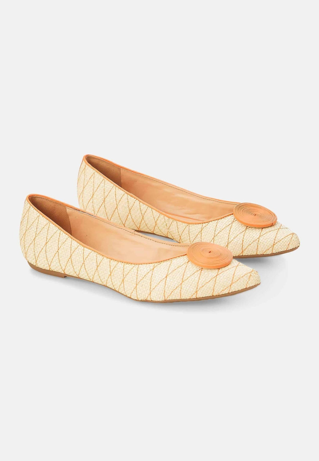 Coroba Ballerinas Beige – Raffia Pointed - Toe Flats - Norvear.comshoesNorvear.com